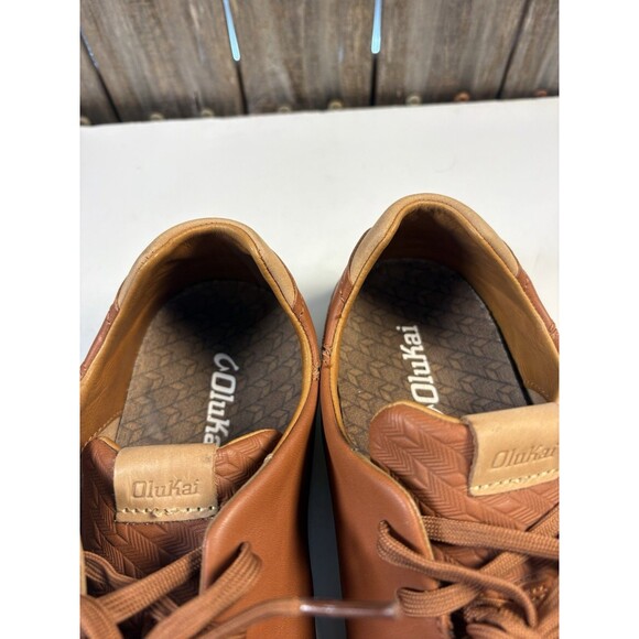 OluKai Lae‘ahi Lī ‘Ili Men’s Waterproof Leather Sneakers Kukui Brown 10 US EUC main image 7